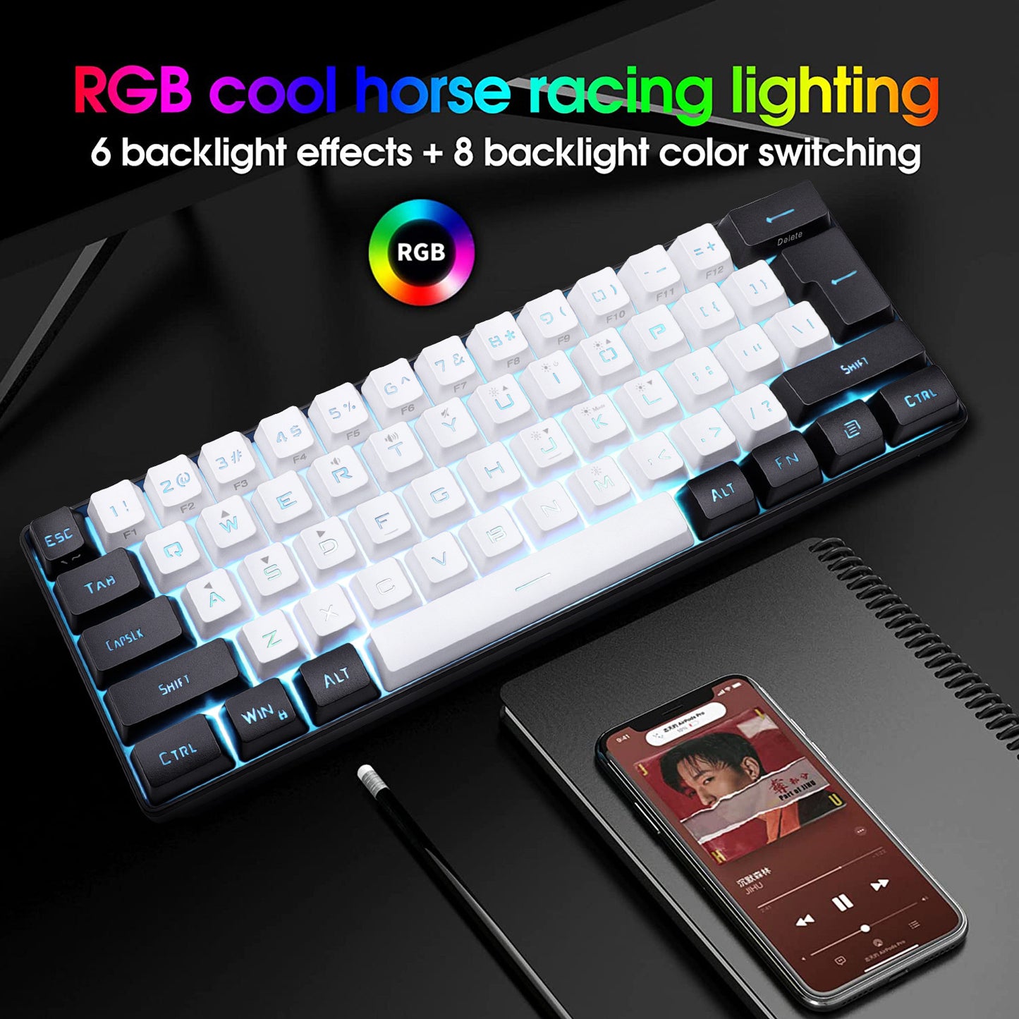Simple and Compact 61-Key Film Keyboard Key Line Separation
