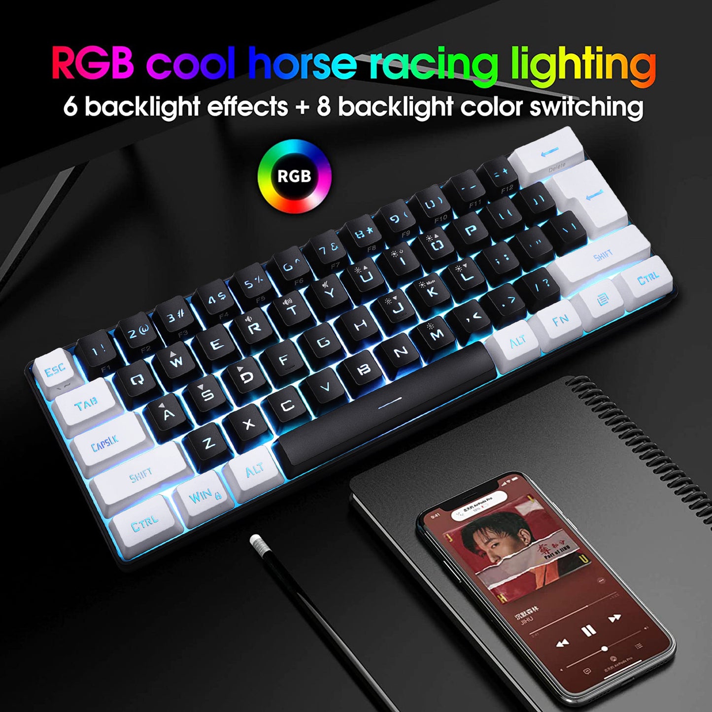 Simple and Compact 61-Key Film Keyboard Key Line Separation